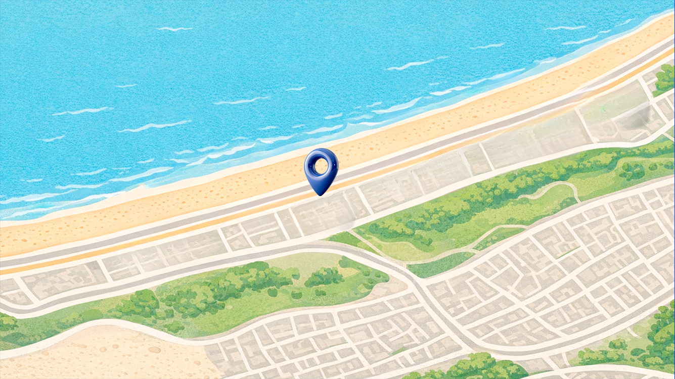 Mapa de localização da Arena Orla