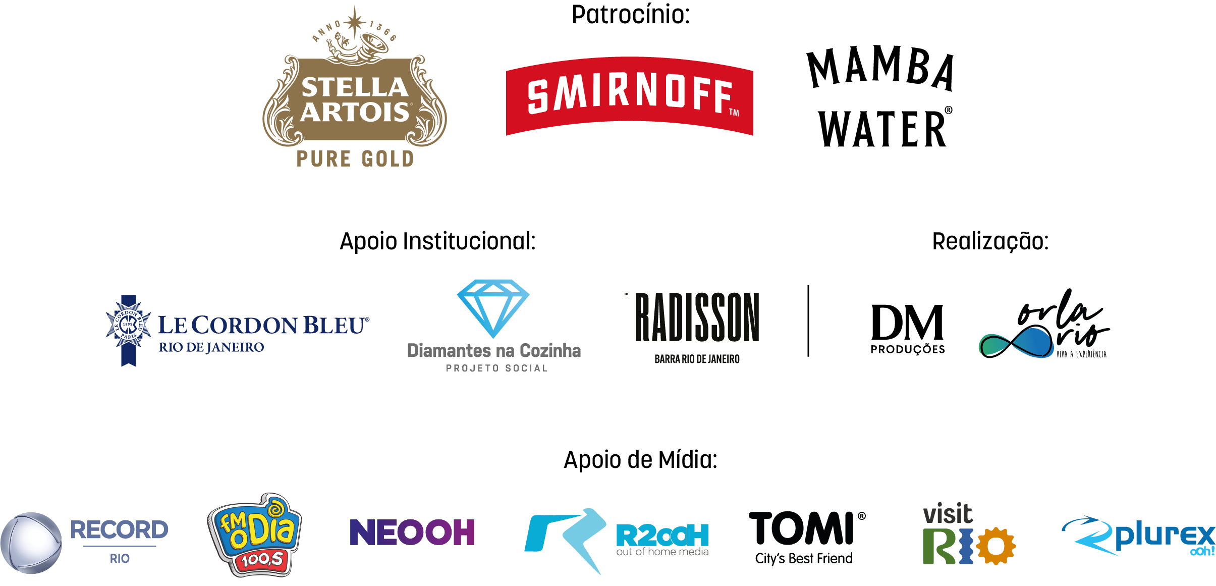 Marcas patrocinadoras e apoiadoras da 9ª edição do Prêmio Sabores da Orla
