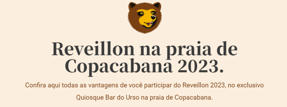 Réveillon 2023 no quiosque Bar do Urso