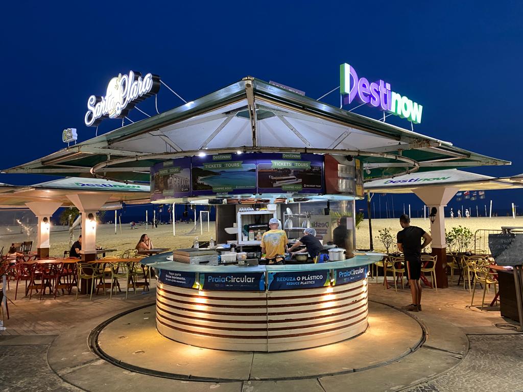 Destinow tematiza quiosque em Copacabana
