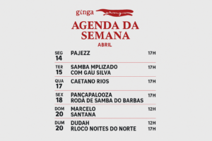 Ginga Rio divulga programação musical da semana