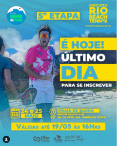 5ª Etapa do Circuito Rio Beach Tennis – Último dia de inscrição