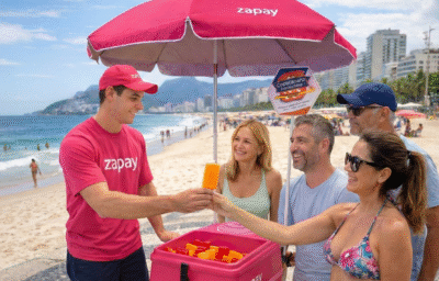 Zapay promove ativação em Copacabana com distribuição de picolés premiados